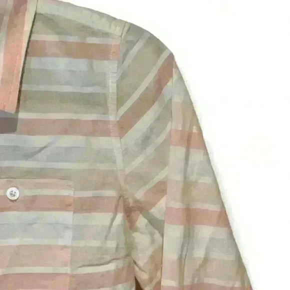 Tommy Hilfiger Women's Pink Striped Boyfriend Fit Shirt Size Large - Picture 2 of 7